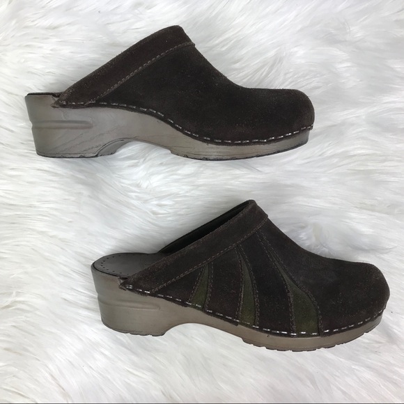 Dansko Leather Suede Mule Clog Comfort Wear - Picture 2 of 7